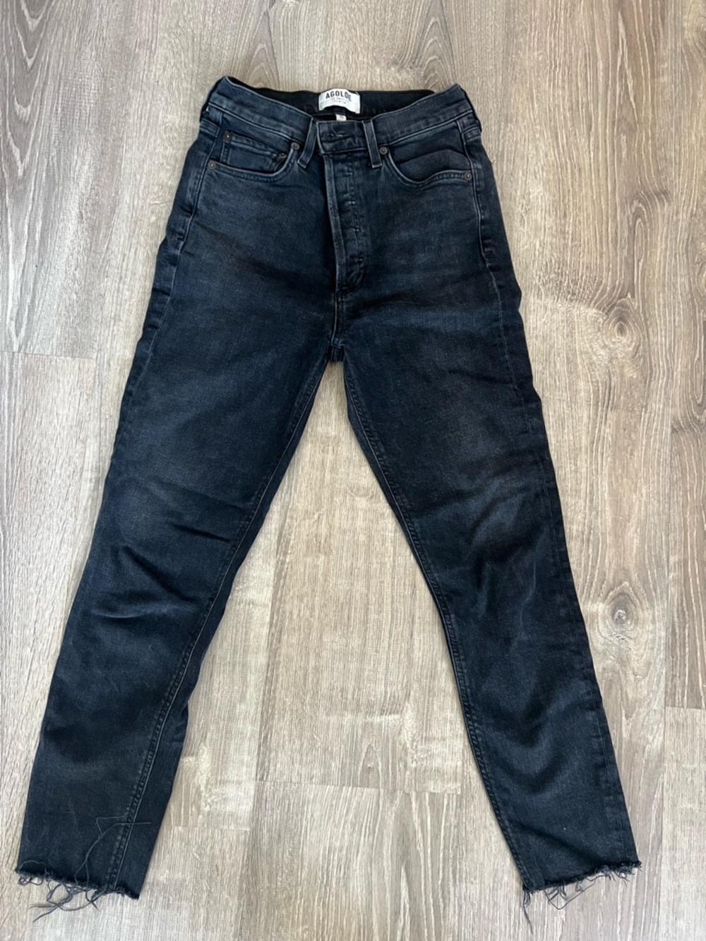 Agolde High Rise Slim Fit Cropped Denim